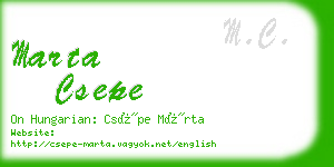 marta csepe business card